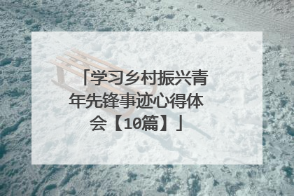学习乡村振兴青年先锋事迹心得体会【10篇】