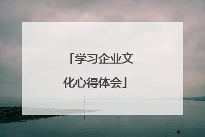 学习企业文化心得体会