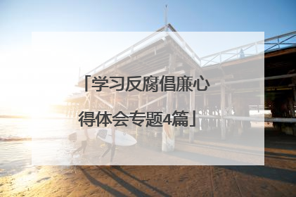 学习反腐倡廉心得体会专题4篇