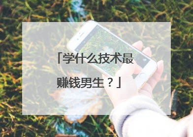 学什么技术最赚钱男生？