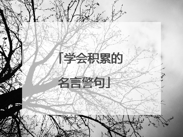学会积累的名言警句