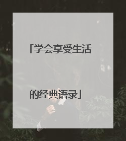 学会享受生活的经典语录