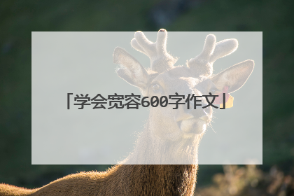 学会宽容600字作文