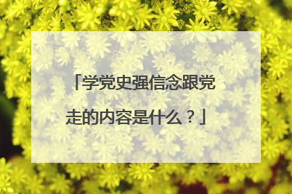 学党史强信念跟党走的内容是什么？