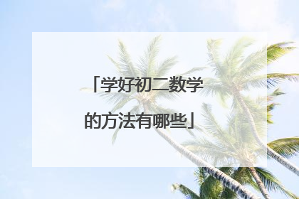 学好初二数学的方法有哪些