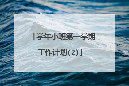 学年小班第一学期工作计划(2)