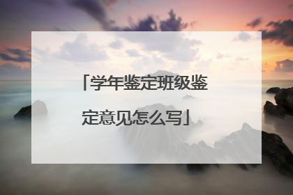 学年鉴定班级鉴定意见怎么写