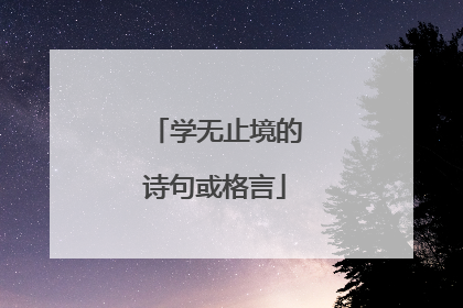 学无止境的诗句或格言