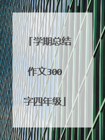学期总结作文300字四年级