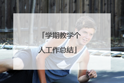 学期教学个人工作总结