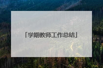 学期教师工作总结