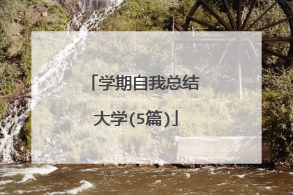 学期自我总结大学(5篇)