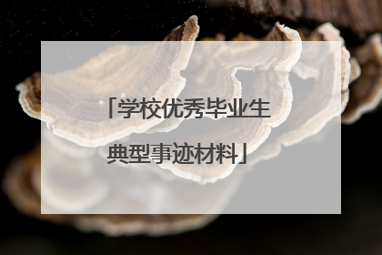 学校优秀毕业生典型事迹材料