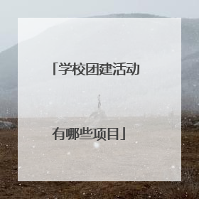 学校团建活动有哪些项目
