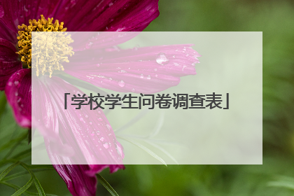 学校学生问卷调查表