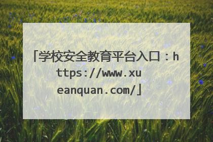 学校安全教育平台入口：https://www.xueanquan.com/