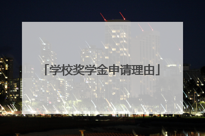 学校奖学金申请理由