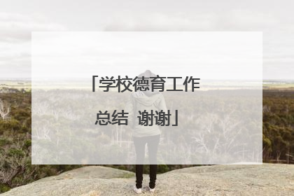 学校德育工作总结 谢谢
