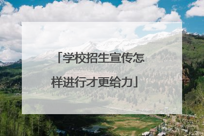 学校招生宣传怎样进行才更给力