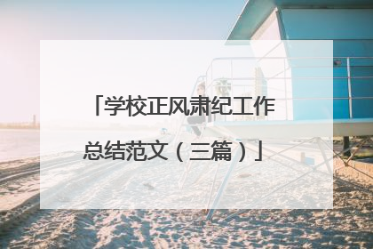 学校正风肃纪工作总结范文（三篇）