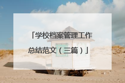学校档案管理工作总结范文(三篇)