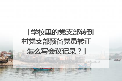 学校里的党支部转到村党支部预备党员转正怎么写会议记录?