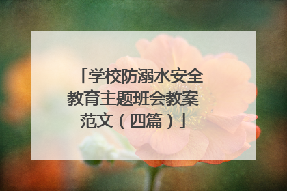 学校防溺水安全教育主题班会教案范文(四篇)