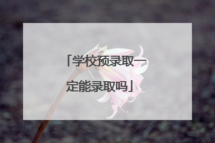 学校预录取一定能录取吗