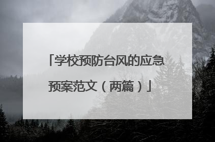 学校预防台风的应急预案范文（两篇）