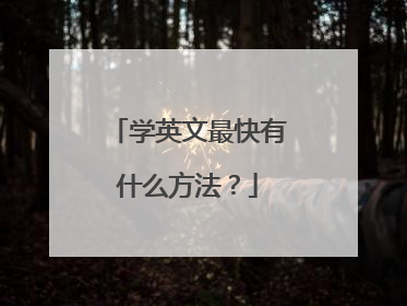 学英文最快有什么方法?