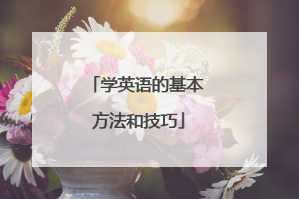 学英语的基本方法和技巧