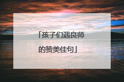 孩子们遇良师的赞美佳句