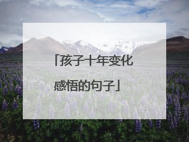 孩子十年变化感悟的句子