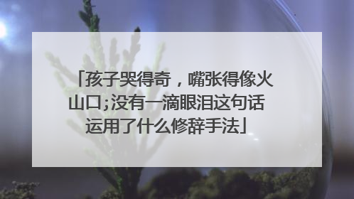 孩子哭得奇,嘴张得像火山口;没有一滴眼泪这句话运用了什么修辞手法