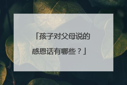 孩子对父母说的感恩话有哪些?