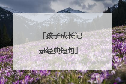 孩子成长记录经典短句