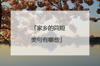 家乡的简短美句有哪些