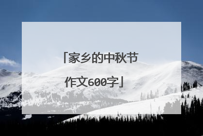 家乡的中秋节作文600字