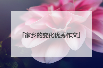 家乡的变化优秀作文