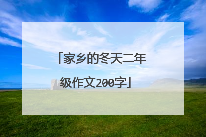 家乡的冬天二年级作文200字