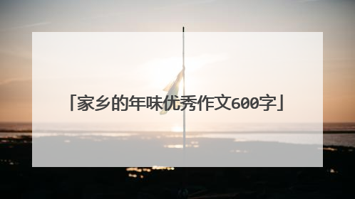 家乡的年味优秀作文600字