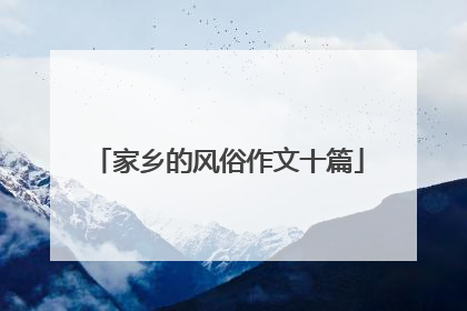 家乡的风俗作文十篇