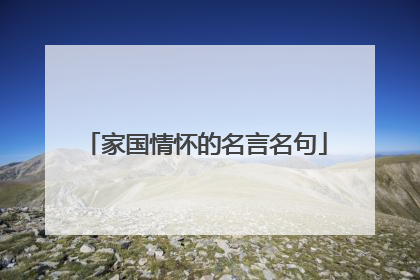 家国情怀的名言名句