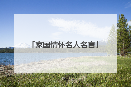 家国情怀名人名言