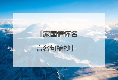 家国情怀名言名句摘抄