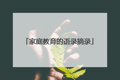 家庭教育的语录摘录