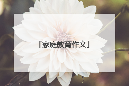 家庭教育作文