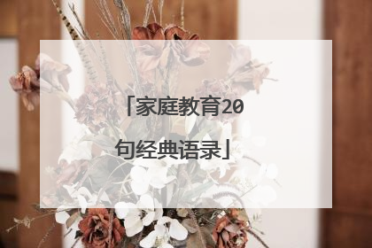 家庭教育20句经典语录
