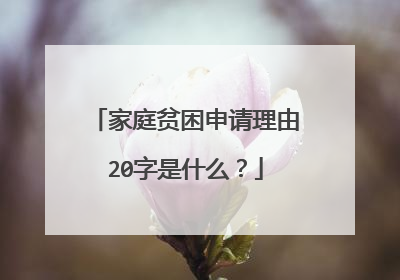 家庭贫困申请理由20字是什么?