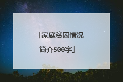 家庭贫困情况简介500字